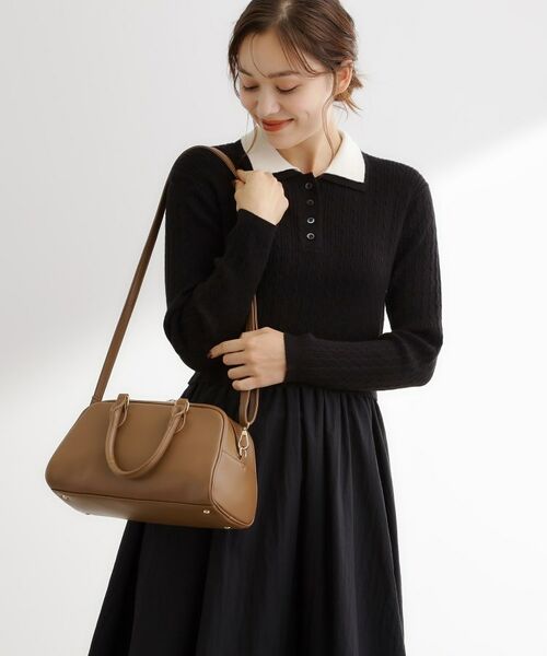 grove / グローブ ボストンバッグ | スクエアシック2WAYボストン(モカブラウン(042))