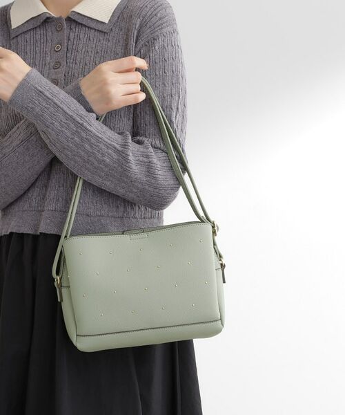 grove / グローブ ショルダーバッグ | ドットスタッズ3層ショルダー(ミントグリーン(021))