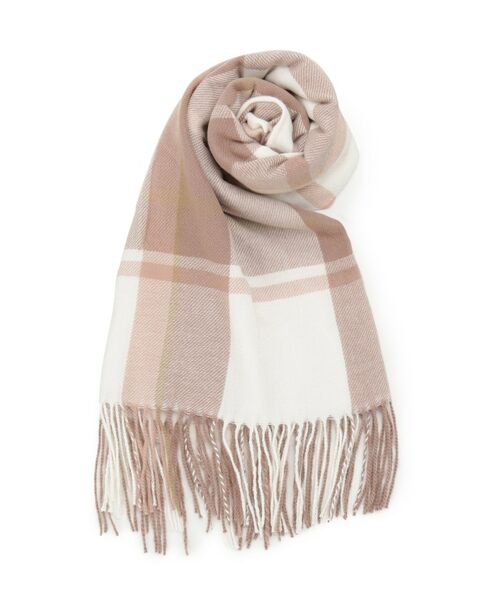 grove / グローブ マフラー・ショール・スヌード・ストール | ポリエステル大判チェックストール(ピンク(272))