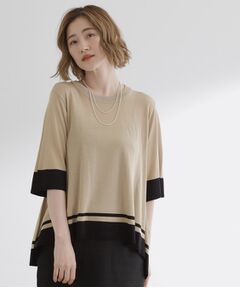 grove / グローブ ニット・セーター | 涼やか体型カバー　配色シアーニットプルオーバー