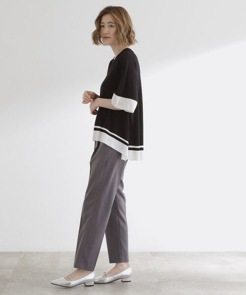 grove / グローブ ニット・セーター | 涼やか体型カバー　配色シアーニットプルオーバー | 詳細11