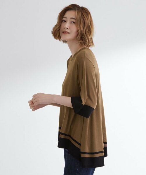 grove / グローブ ニット・セーター | 涼やか体型カバー　配色シアーニットプルオーバー | 詳細13
