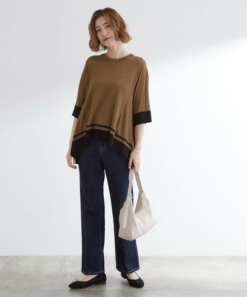 grove / グローブ ニット・セーター | 涼やか体型カバー　配色シアーニットプルオーバー | 詳細14