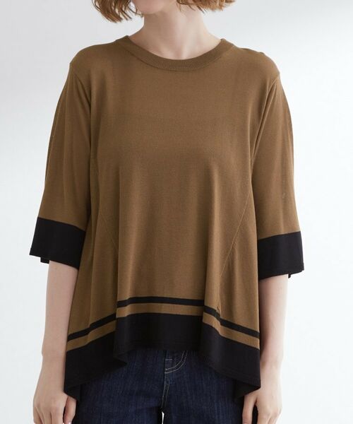 grove / グローブ ニット・セーター | 涼やか体型カバー　配色シアーニットプルオーバー | 詳細17