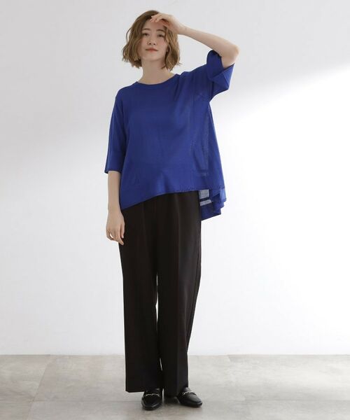 grove / グローブ ニット・セーター | 涼やか体型カバー　配色シアーニットプルオーバー | 詳細2