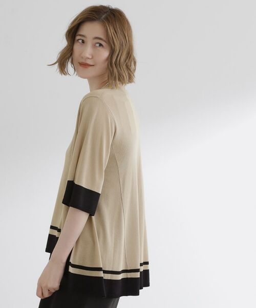 grove / グローブ ニット・セーター | 涼やか体型カバー　配色シアーニットプルオーバー | 詳細5