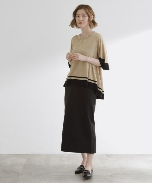 grove / グローブ ニット・セーター | 涼やか体型カバー　配色シアーニットプルオーバー | 詳細6