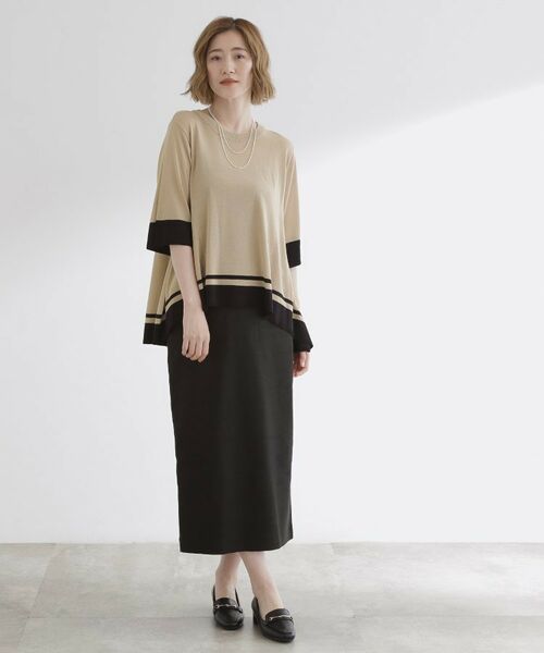 grove / グローブ ニット・セーター | 涼やか体型カバー　配色シアーニットプルオーバー | 詳細7