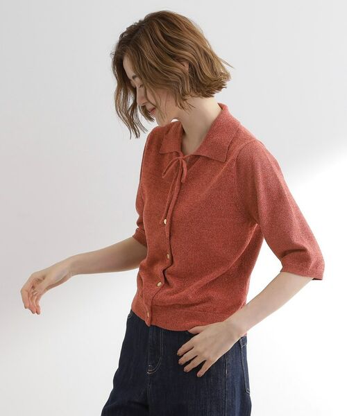 grove / グローブ ニット・セーター | 華やぐラメモールで秋先取り 衿付きプルオーバーニット | 詳細10