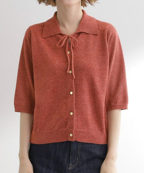 grove / グローブ ニット・セーター | 華やぐラメモールで秋先取り 衿付きプルオーバーニット | 詳細13