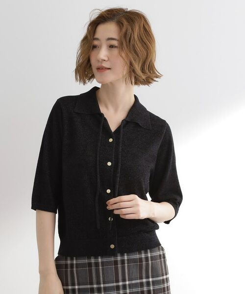 grove / グローブ ニット・セーター | 華やぐラメモールで秋先取り 衿付きプルオーバーニット | 詳細2