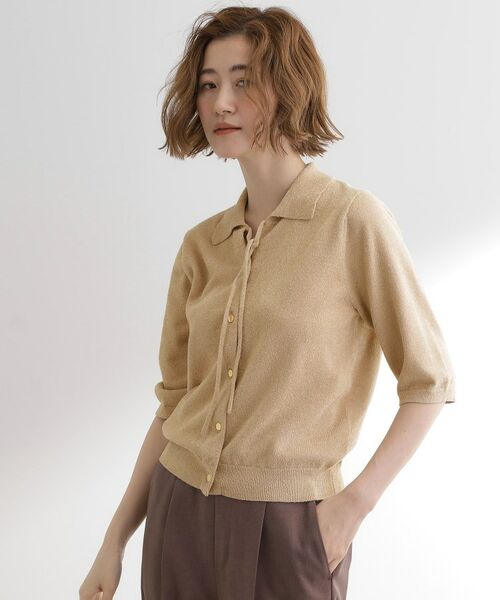 grove / グローブ ニット・セーター | 華やぐラメモールで秋先取り 衿付きプルオーバーニット | 詳細5