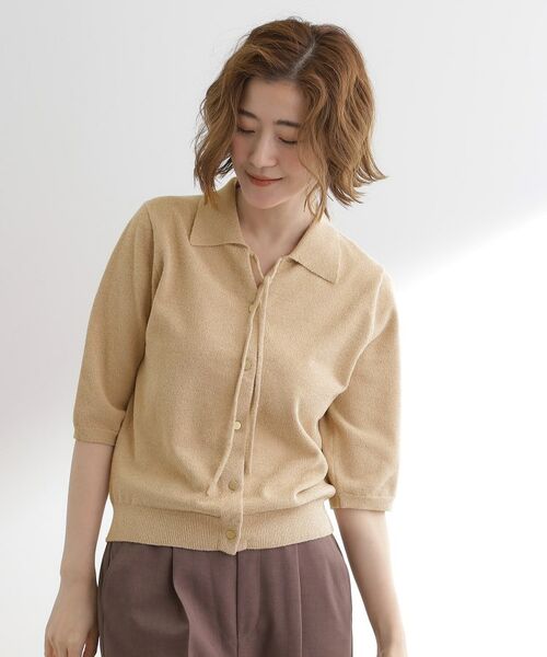 grove / グローブ ニット・セーター | 華やぐラメモールで秋先取り 衿付きプルオーバーニット | 詳細6
