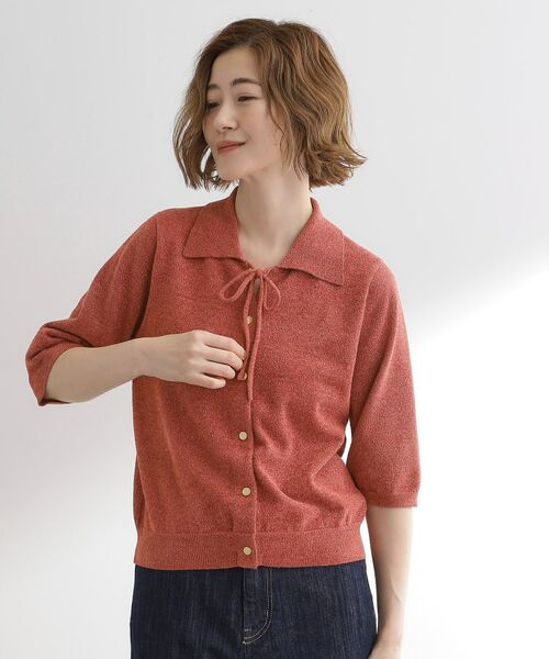 grove / グローブ ニット・セーター | 華やぐラメモールで秋先取り 衿付きプルオーバーニット | 詳細9