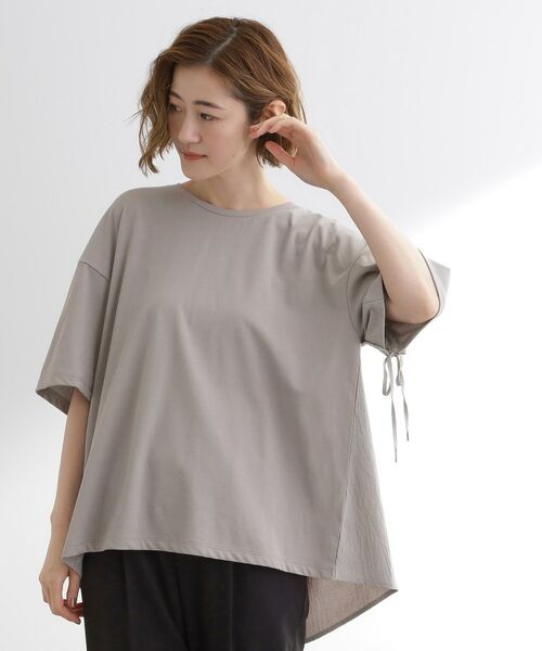 grove / グローブ カットソー | 後ろ姿で魅せる バックドロストシャーリングTシャツ | 詳細1