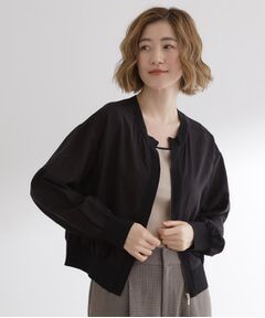 grove / グローブ レザーブルゾン・ジャケット | 軽やかに秋先取り　ブルゾン感覚で着られるカーディガン