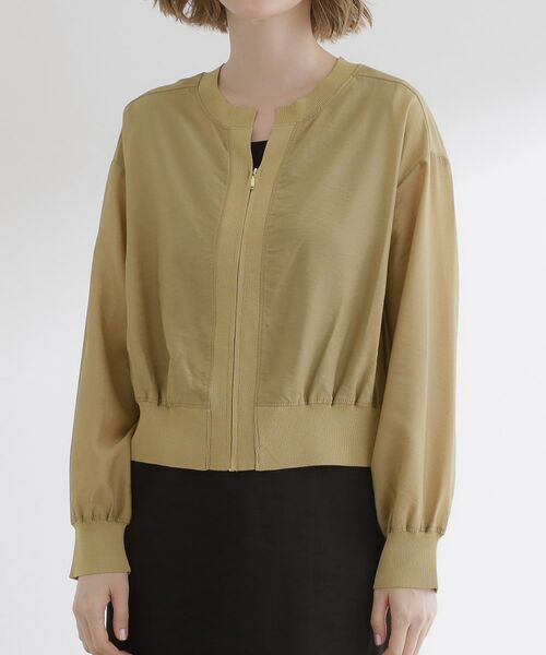 grove / グローブ レザーブルゾン・ジャケット | 軽やかに秋先取り　ブルゾン感覚で着られるカーディガン | 詳細13