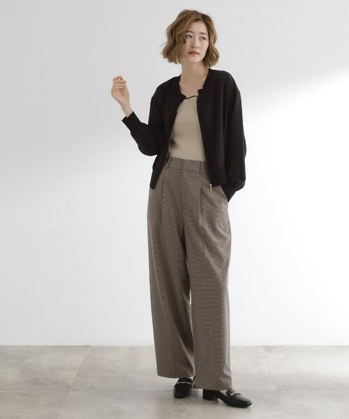 grove / グローブ レザーブルゾン・ジャケット | 軽やかに秋先取り　ブルゾン感覚で着られるカーディガン | 詳細7