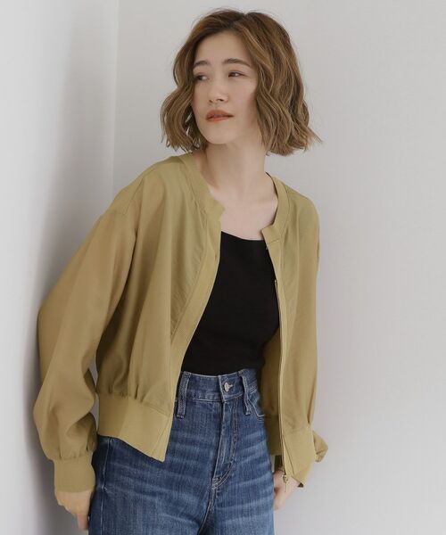 grove / グローブ レザーブルゾン・ジャケット | 軽やかに秋先取り　ブルゾン感覚で着られるカーディガン | 詳細9