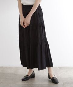 grove / グローブ ロング・マキシ丈スカート | 軽やかに体型カバーも叶う　シャーリングティアードスカート
