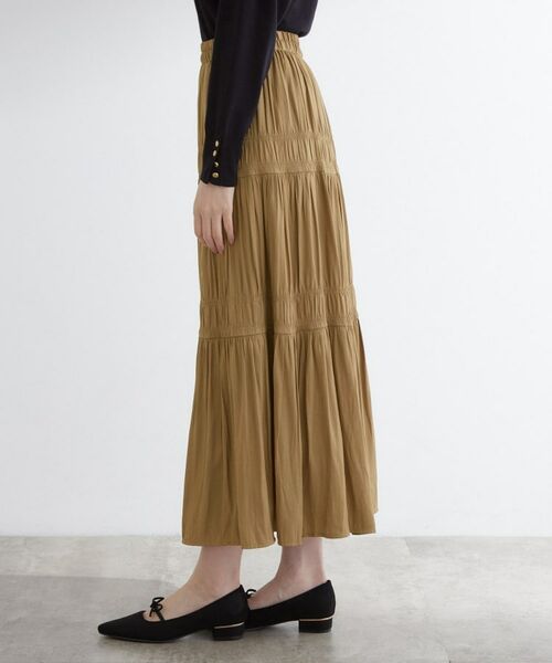 grove / グローブ ロング・マキシ丈スカート | 軽やかに体型カバーも叶う　シャーリングティアードスカート | 詳細10