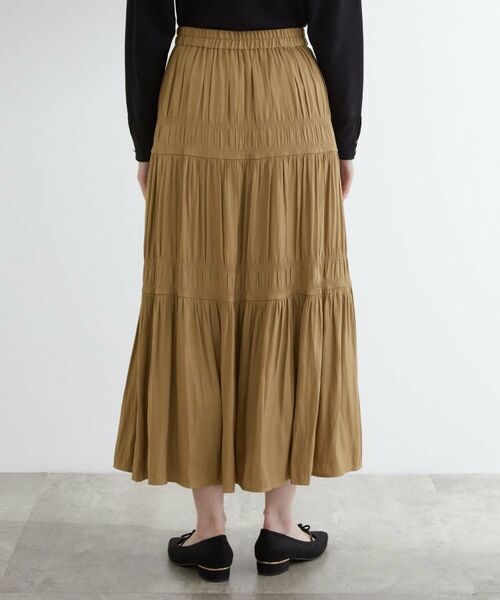 grove / グローブ ロング・マキシ丈スカート | 軽やかに体型カバーも叶う　シャーリングティアードスカート | 詳細11