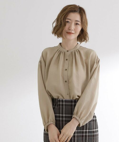 grove / グローブ シャツ・ブラウス | 【ひんやり/洗える】シアースタンドネックシャツブルゾン | 詳細9