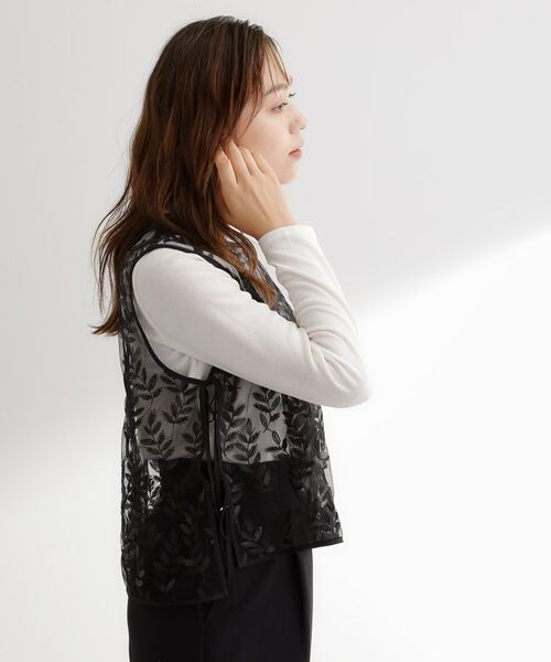 grove / グローブ シャツ・ブラウス | リーフ刺繍スパンコールベスト&ブラウスセット | 詳細10