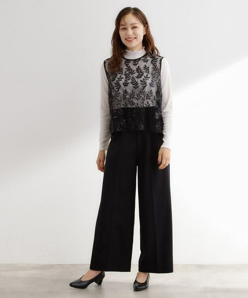 grove / グローブ シャツ・ブラウス | リーフ刺繍スパンコールベスト&ブラウスセット | 詳細13