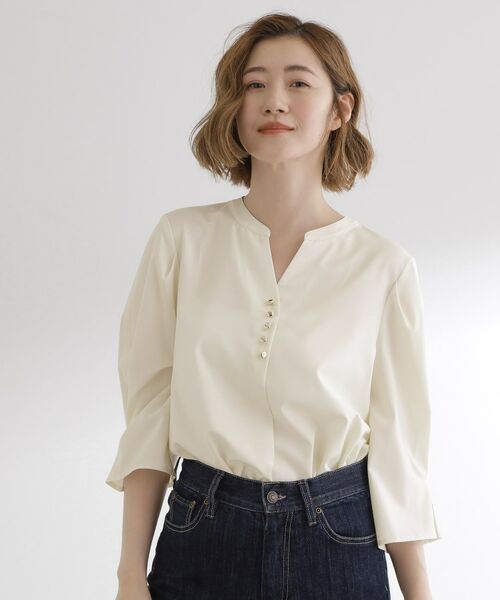 grove / グローブ シャツ・ブラウス | 【洗える/お仕事】美しさが続く袖タックブラウス | 詳細1