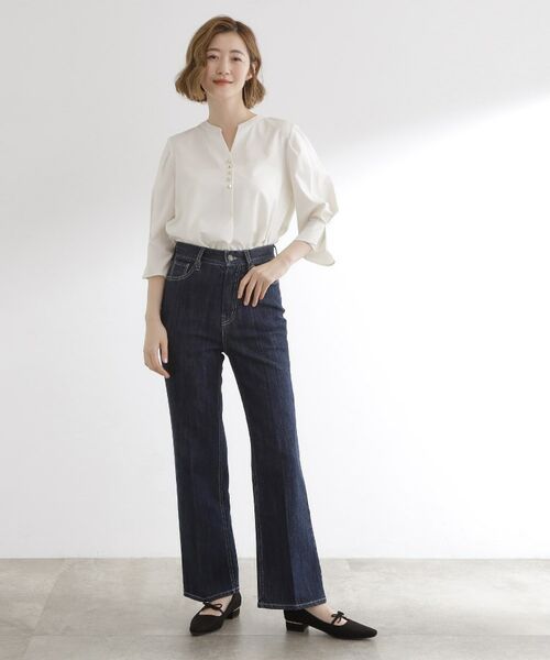 grove / グローブ デニムパンツ | 【美シルエット/選べる着丈】大人のためのソフトフレアーデニム | 詳細10