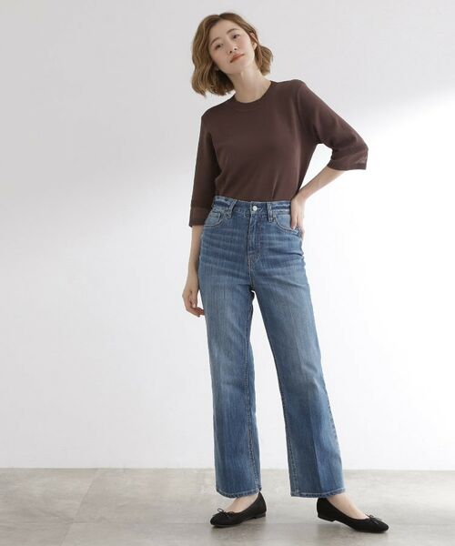 grove / グローブ デニムパンツ | 【美シルエット/選べる着丈】大人のためのソフトフレアーデニム | 詳細3