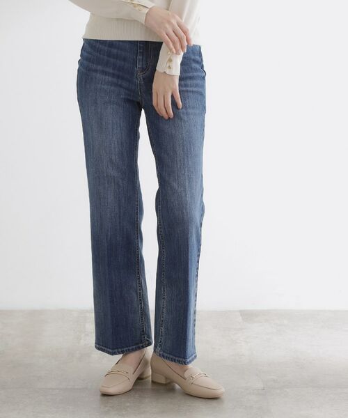 grove/グローブ 【美シルエット】大人のためのソフトフレアーデニム ミッドブルー(093) 22(トールM) grove/グローブ 【美シルエット】大人のためのソフトフレアーデニム ミッドブルー(093) 22(トールM)