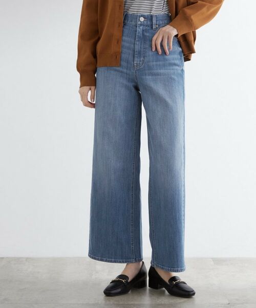 grove/グローブ 【美シルエット】大人のためのバギーデニム ライトブルー(092) 23(トールL) grove/グローブ 【美シルエット】大人のためのバギーデニム ライトブルー(092) 23(トールL)