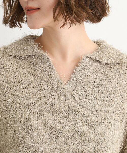 grove / グローブ ニット・セーター | ラメフェザーヤーン オープンカラーニット | 詳細21