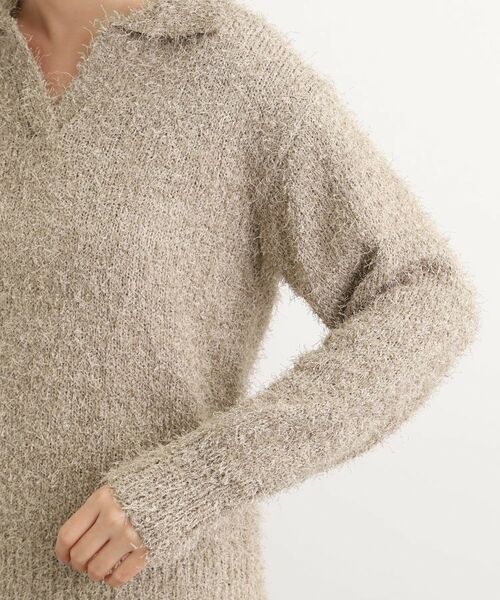 grove / グローブ ニット・セーター | ラメフェザーヤーン オープンカラーニット | 詳細22