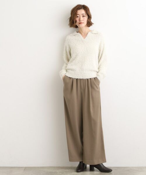 grove / グローブ ニット・セーター | ラメフェザーヤーン オープンカラーニット | 詳細3