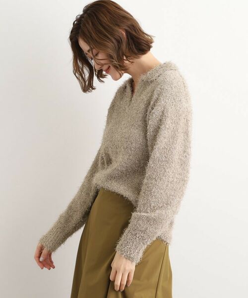 grove / グローブ ニット・セーター | ラメフェザーヤーン オープンカラーニット | 詳細9