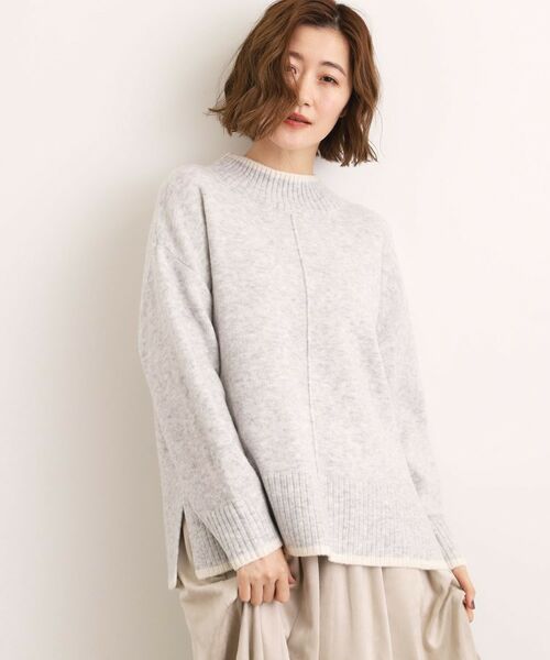 grove / グローブ ニット・セーター | 【洗える】ふんわりウール混オーバーサイズニット(ライトグレー(011))