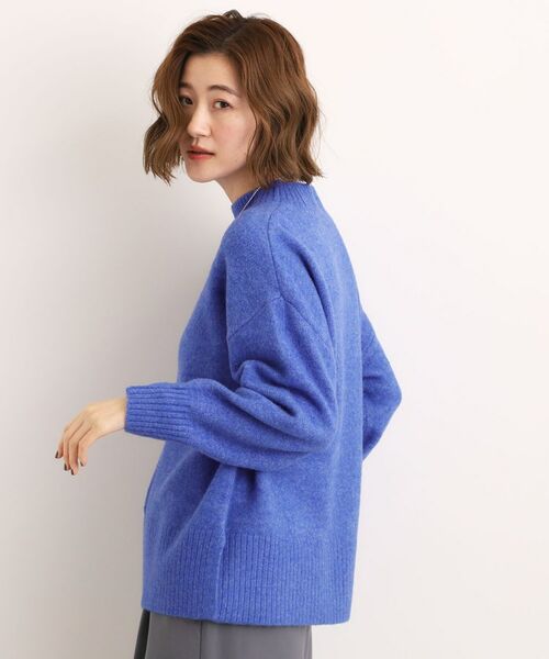 grove / グローブ ニット・セーター | 【洗える】ふんわりウール混オーバーサイズニット(ブルー(093))