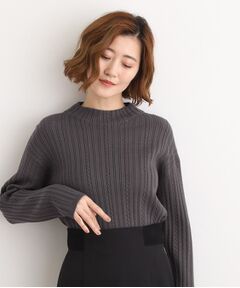 grove / グローブ ニット・セーター | 【石川梨華さん着用】クロップドミニケーブルニット【毛玉軽減／洗える】