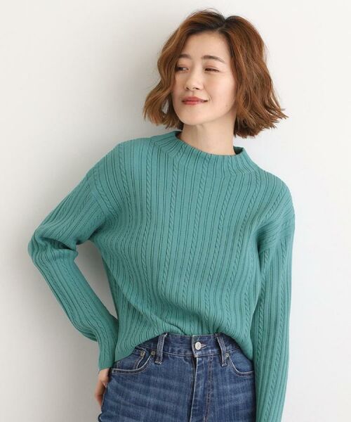 grove / グローブ ニット・セーター | 【石川梨華さん着用】クロップドミニケーブルニット【毛玉軽減／洗える】 | 詳細16