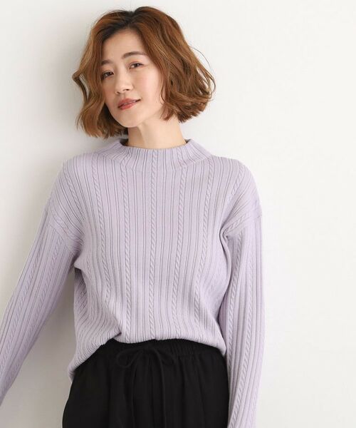 grove / グローブ ニット・セーター | 【石川梨華さん着用】クロップドミニケーブルニット【毛玉軽減／洗える】 | 詳細19