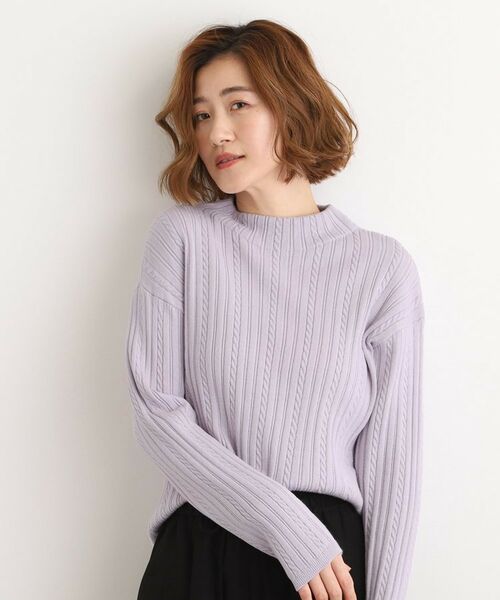 grove / グローブ ニット・セーター | 【石川梨華さん着用】クロップドミニケーブルニット【毛玉軽減／洗える】 | 詳細20