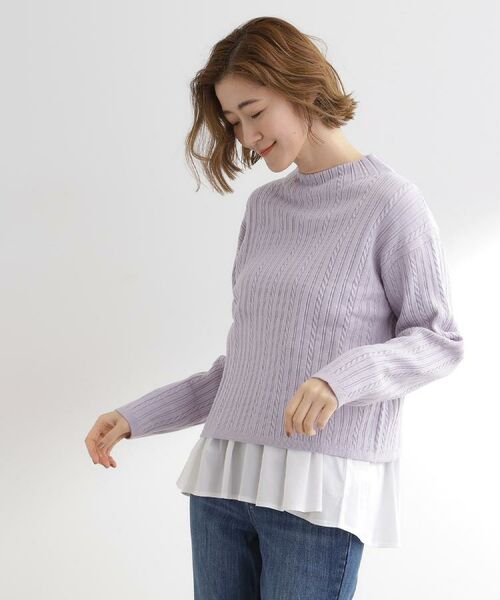 grove / グローブ ニット・セーター | 【石川梨華さん着用】クロップドミニケーブルニット【毛玉軽減／洗える】 | 詳細22