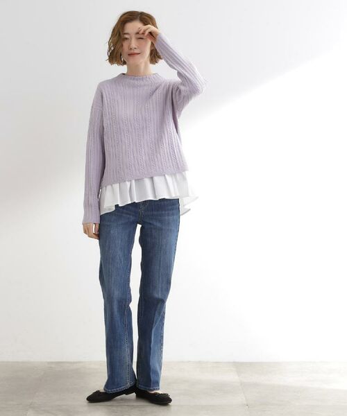 grove / グローブ ニット・セーター | 【石川梨華さん着用】クロップドミニケーブルニット【毛玉軽減／洗える】 | 詳細23