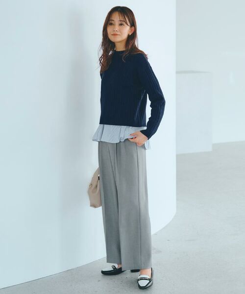 grove / グローブ ニット・セーター | 【石川梨華さん着用】クロップドミニケーブルニット【毛玉軽減／洗える】 | 詳細27