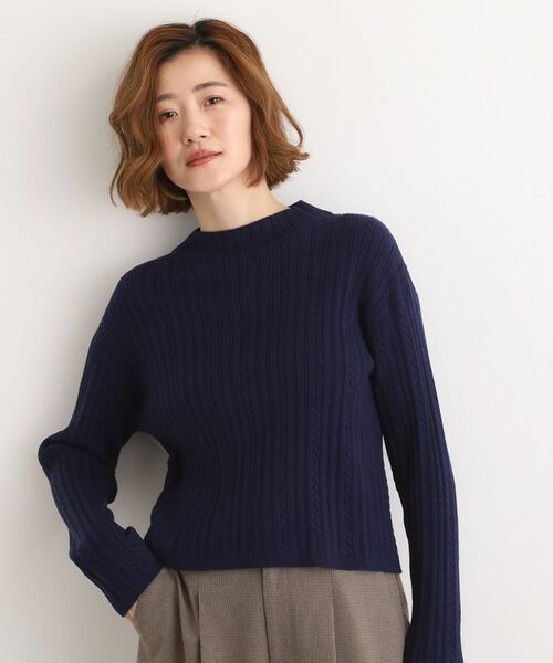 grove / グローブ ニット・セーター | 【石川梨華さん着用】クロップドミニケーブルニット【毛玉軽減／洗える】 | 詳細29