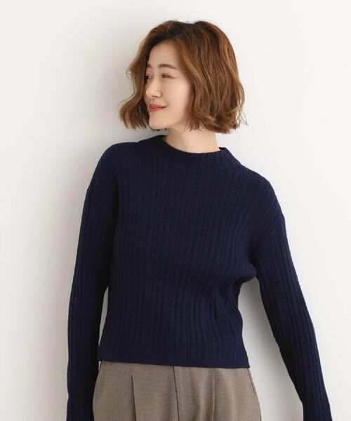 grove / グローブ ニット・セーター | 【石川梨華さん着用】クロップドミニケーブルニット【毛玉軽減／洗える】 | 詳細30