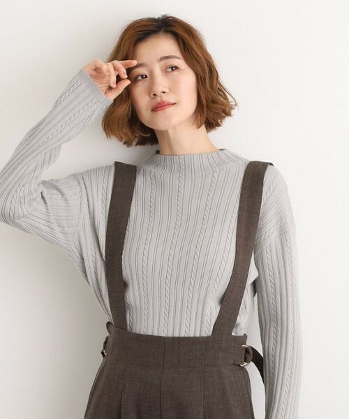 grove / グローブ ニット・セーター | 【石川梨華さん着用】クロップドミニケーブルニット【毛玉軽減／洗える】 | 詳細5
